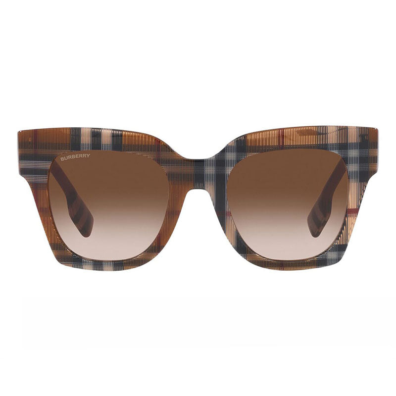 Burberry Sunglasses Square Full Rim, Check Brown Frame and Brown Gradient Lens BE4364396713