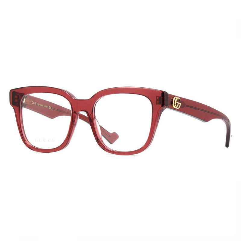 Gucci Eyeglasses Square Full Rim, Burgundy Frame and Clear Demo Lenses Lens GG0958O006