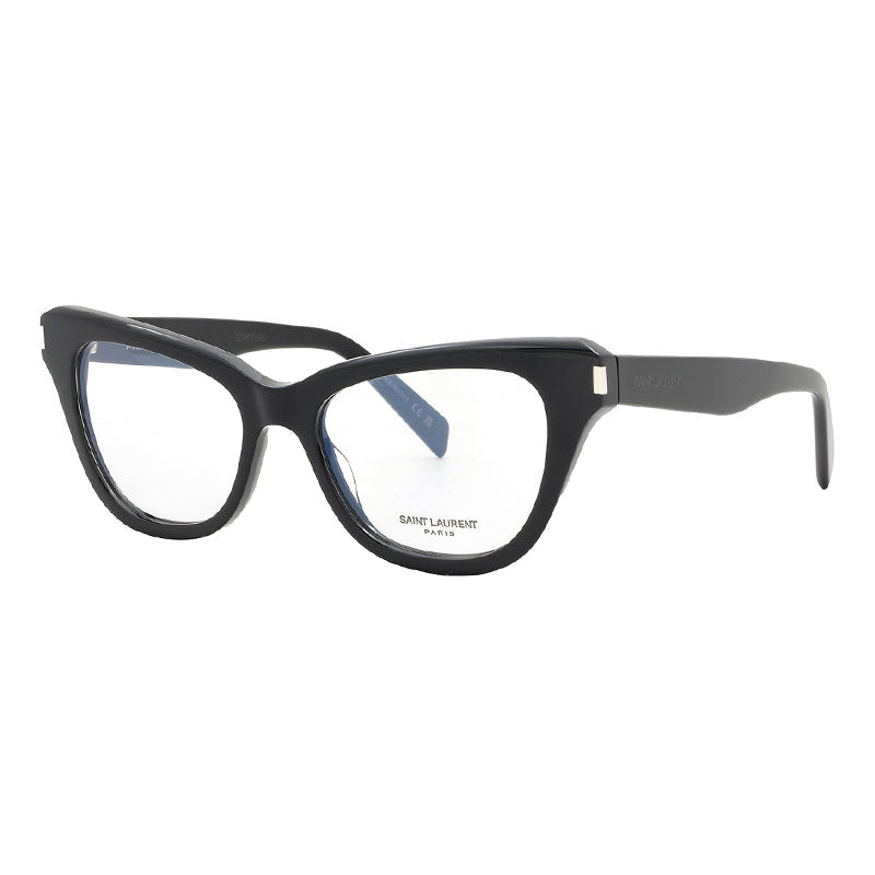 Saint Laurent Eyeglasses Cat Eye Full Rim, Black Frame and Clear Demo Lenses Lens SL472001