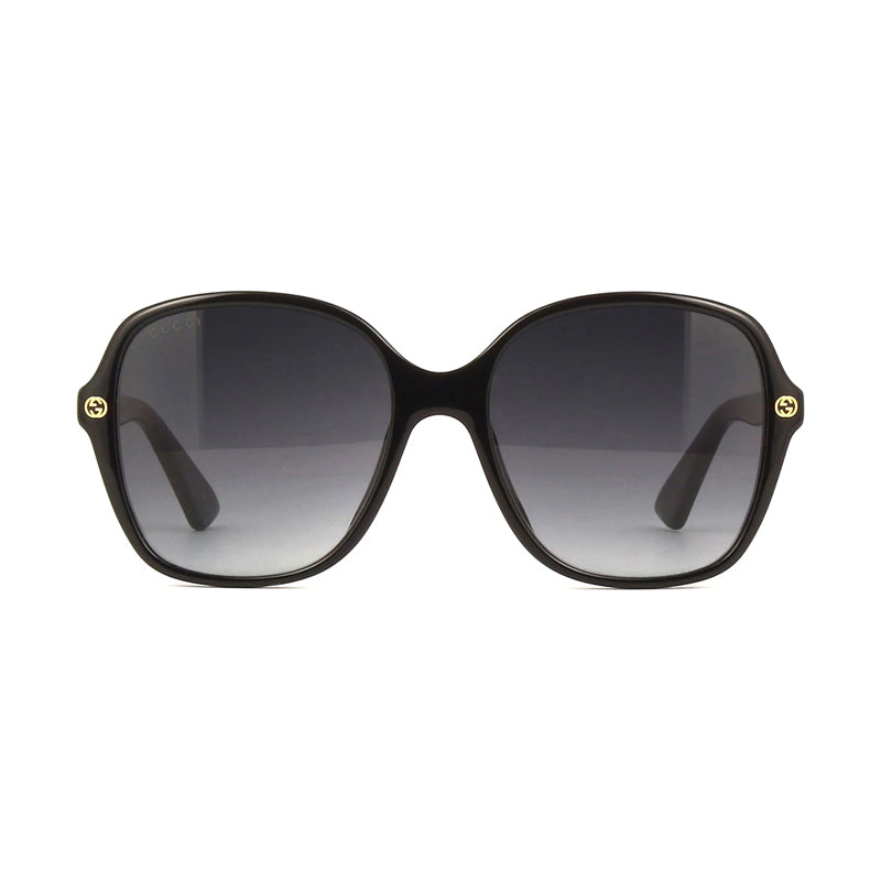 Gucci Sunglasses Round Full Rim, Black Frame and Grey Gradient Lens GG0092S001