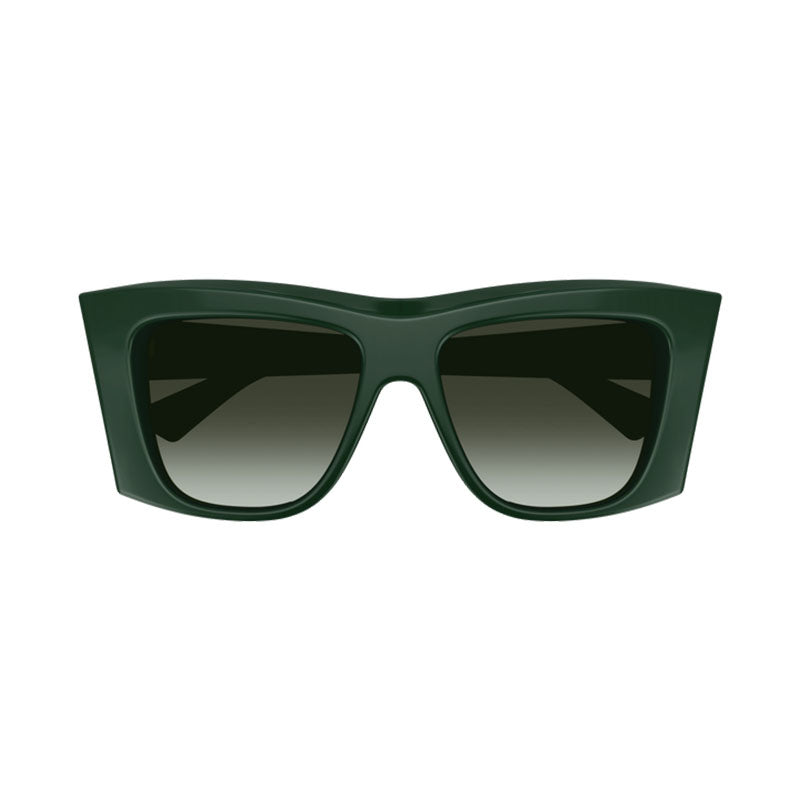 Bottega Veneta Sunglasses Square Full Rim, Green Frame and Green Gradient Lens BV1270S004