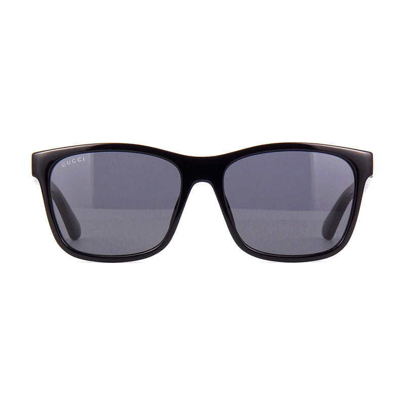 Gucci Sunglasses Rectangle Full Rim, Black Frame and Grey Lens GG0746S001