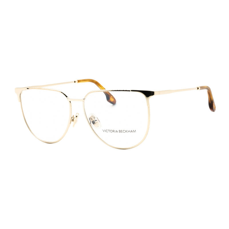 Victoria Beckham Eyeglasses Oval Full Rim, Gold Frame and Clear Demo Lenses Lens VB2121714