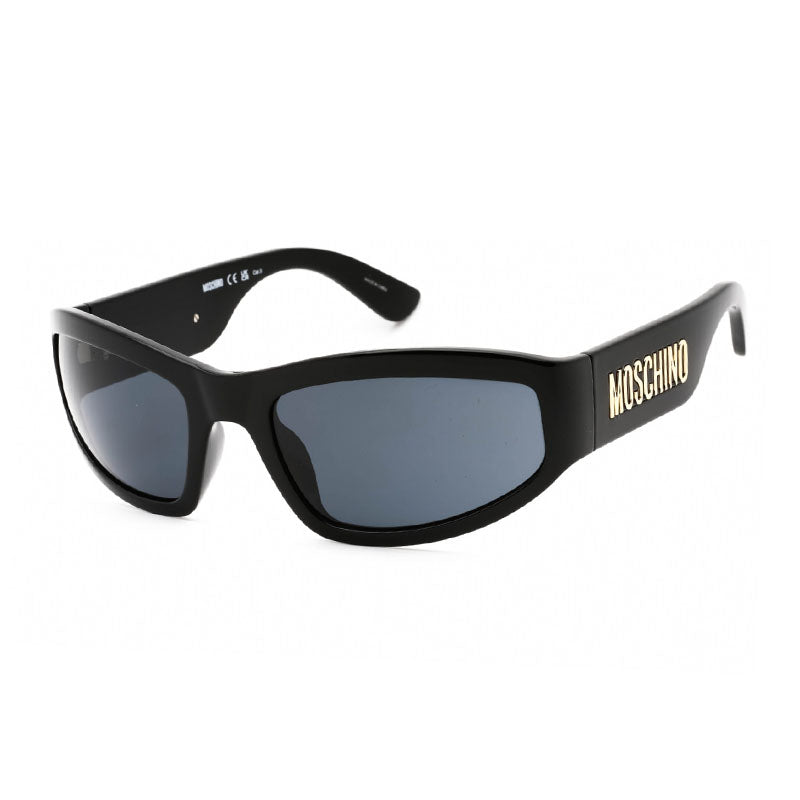 Moschino Sunglasses Rectangle Full Rim, Black Frame and Grey Lens MOS164/S0807IR