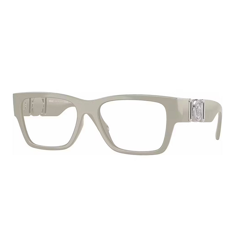 Versace Eyeglasses Square Full Rim, Light Grey Frame and Clear Demo Lenses Lens VE3368U5501