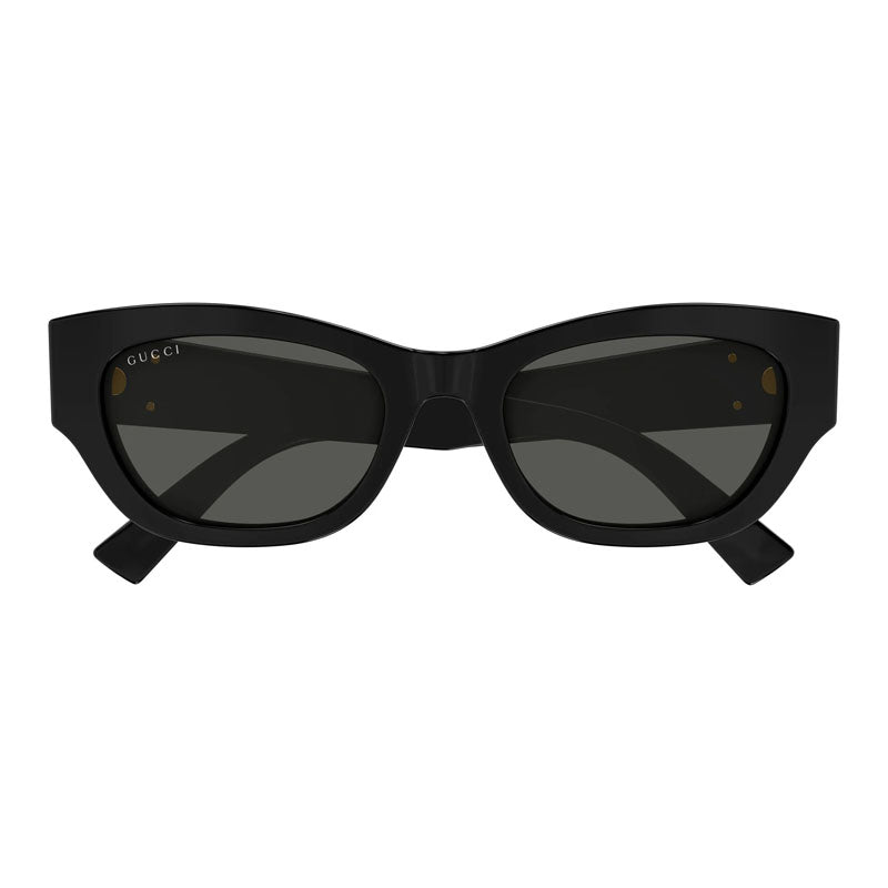 Gucci Sunglasses Square Full Rim, Shiny Black Frame and Grey Lens GG1954SA001