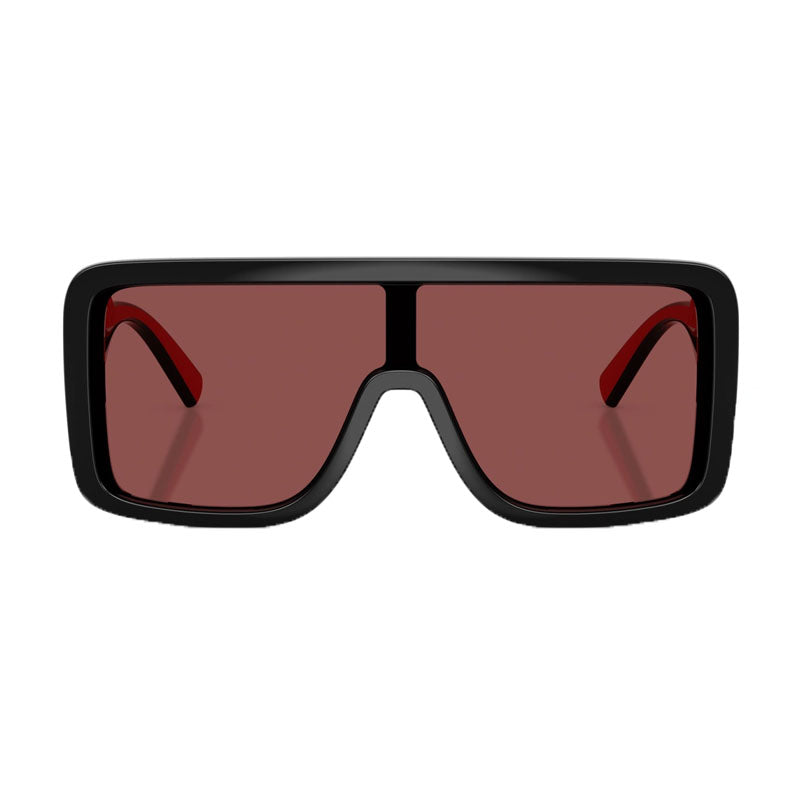 Dolce & Gabbana Sunglasses Square Full Rim, Shiny Black Frame and Violet Lens DG6204501/75