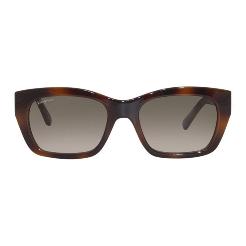 Ferragamo Salvatore Ferragamo Sunglasses Rectangle Full Rim, Dark Havana Frame and Brown Gradient Lens SF1012S214
