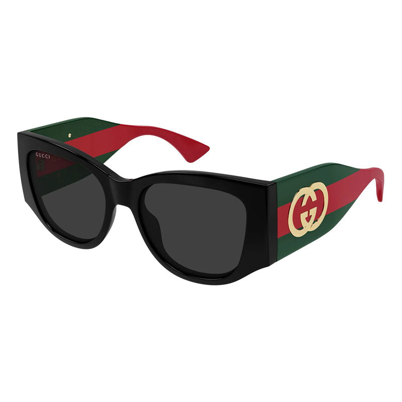 Gucci Sunglasses Cat Eye Full Rim, Black Frame and Grey Lens GG2115S001