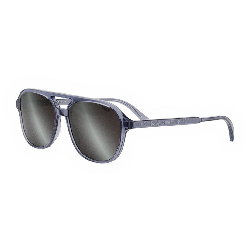 Dior Sunglasses Square Full Rim, Transparent Blue Frame and Silver Mirror Lens INDIORN1I80A4
