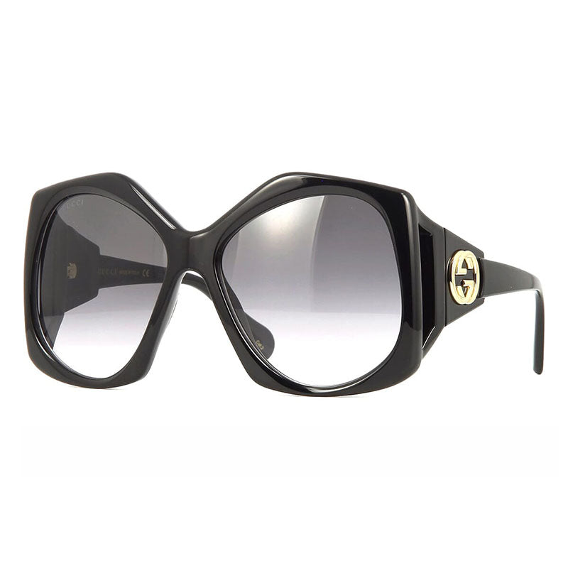 Gucci Sunglasses Square Full Rim, Black Frame and Grey Gradient Lens GG0875S001