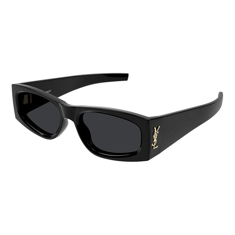 Saint Laurent Sunglasses Rectangle Full Rim, Black Frame and Black Lens SLM140001