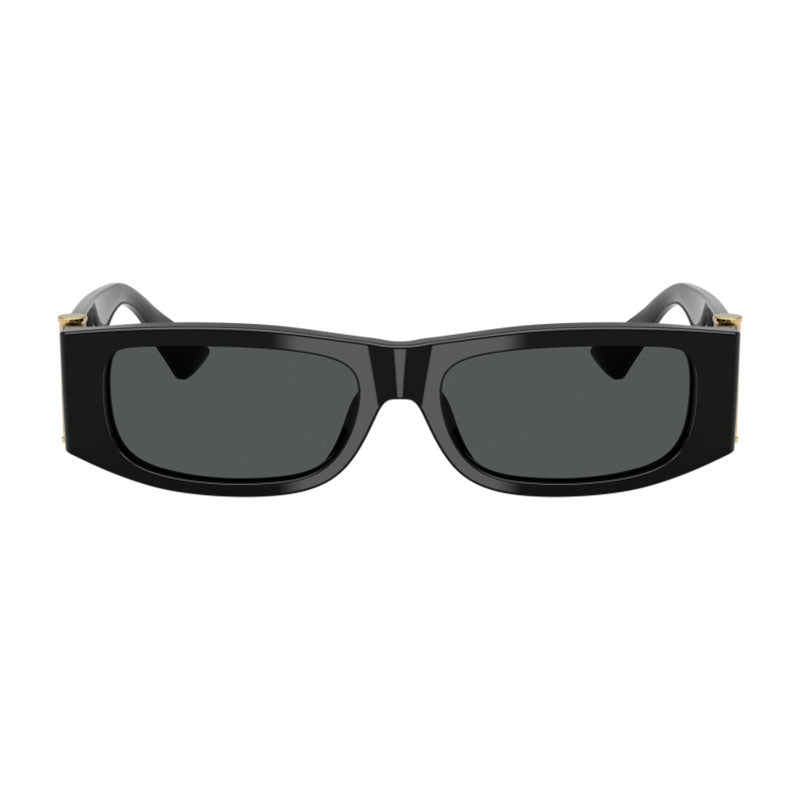 Versace Sunglasses Rectangle Full Rim, Black Frame and Dark Grey Lens VE4476UGB1/87