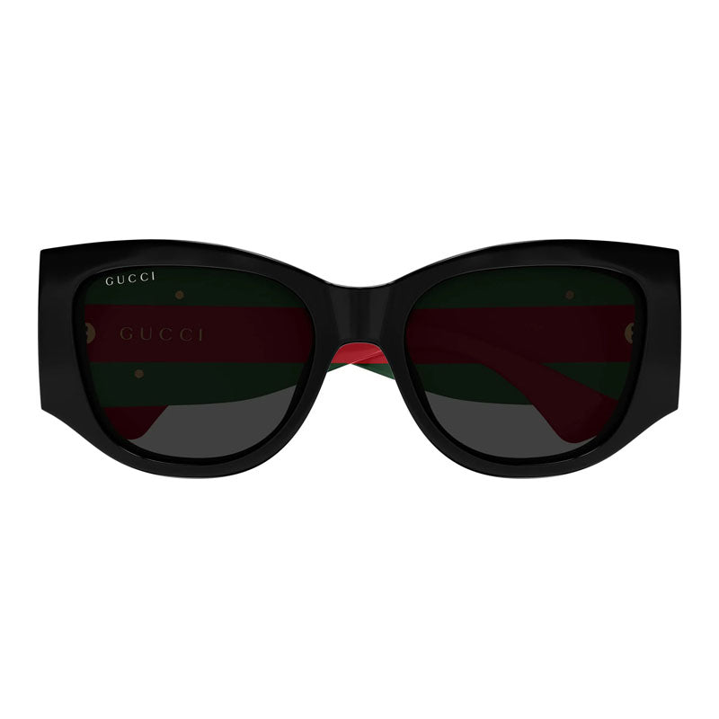 Gucci Sunglasses Cat Eye Full Rim, Black Frame and Grey Lens GG2115S001