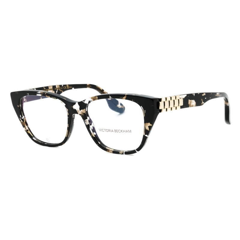 Victoria Beckham Eyeglasses Square Full Rim, Black Havana Frame and Clear Demo Lenses Lens VB2662010