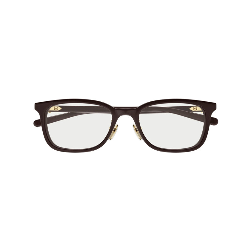 Gucci Eyeglasses Rectangle Full Rim, Havana Frame and Clear Demo Lenses Lens GG2002OJ002
