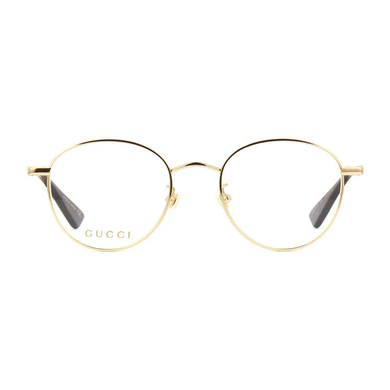 Gucci Eyeglasses Square Full Rim, Gold Frame and Clear Demo Lens Lens GG0607OK001