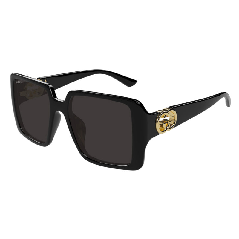 Gucci Sunglasses Square Full Rim, Black Frame and Grey Lens GG1692S001