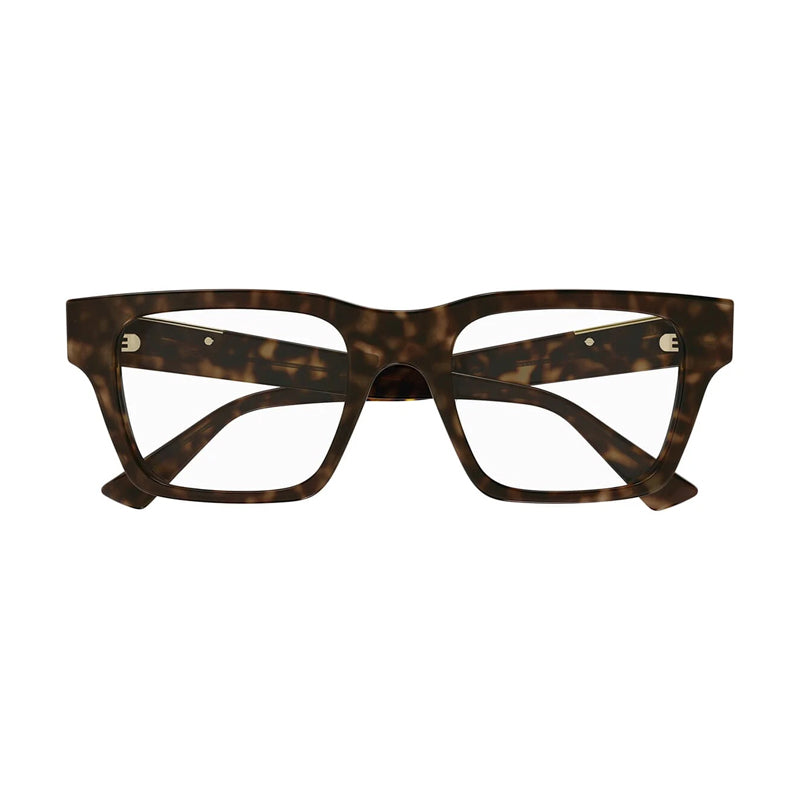 Gucci Eyeglasses Square Full Rim, Havana Frame and Clear Demo Lenses Lens GG1889O002