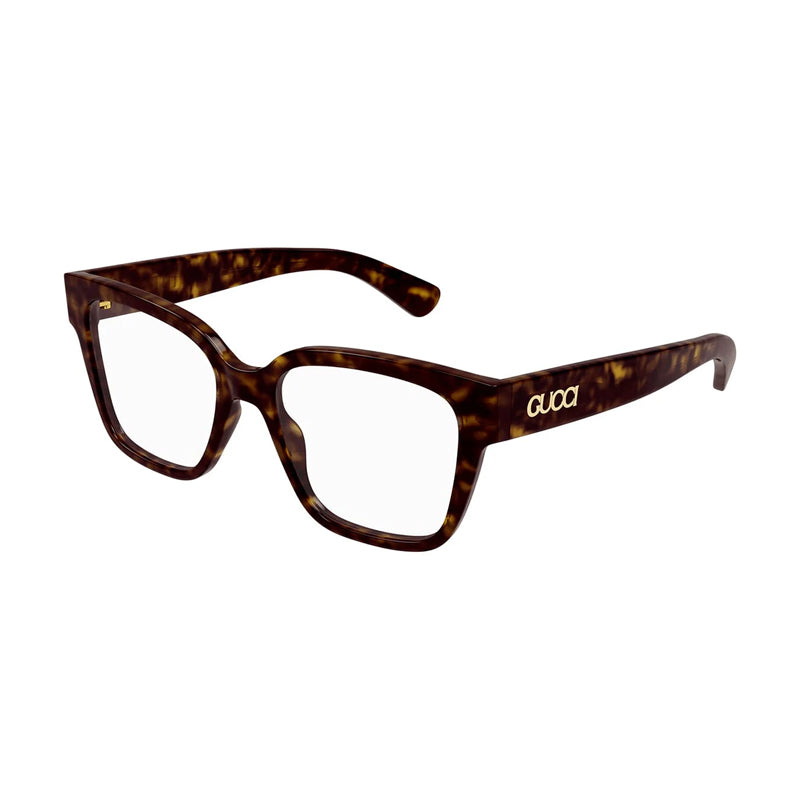 Gucci Eyeglasses Cat Eye Full Rim, Dark Havana Frame and Clear Demo Lenses Lens GG1791O002