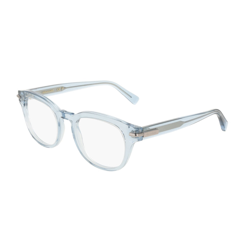 Ferragamo Salvatore Ferragamo Eyeglasses Square Full Rim, Transparent Azure Frame and Clear Demo Lens Lens SF3033450