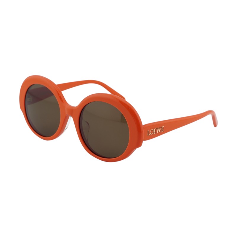 Loewe Sunglasses Round Full Rim, Orange Frame and Brown Lens LW40135F42E