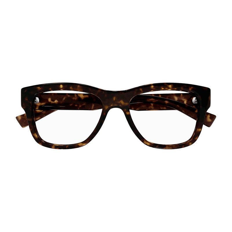 Saint Laurent Eyeglasses Square Full Rim, Dark Havana Frame and Clear Demo Lenses Lens SL677002