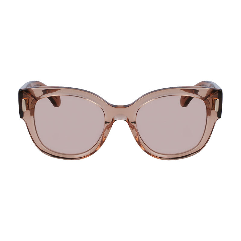 Ferragamo Salvatore Ferragamo Sunglasses Cat Eye Full Rim, Transparent Nude Frame and Blush Lens SF2007S260