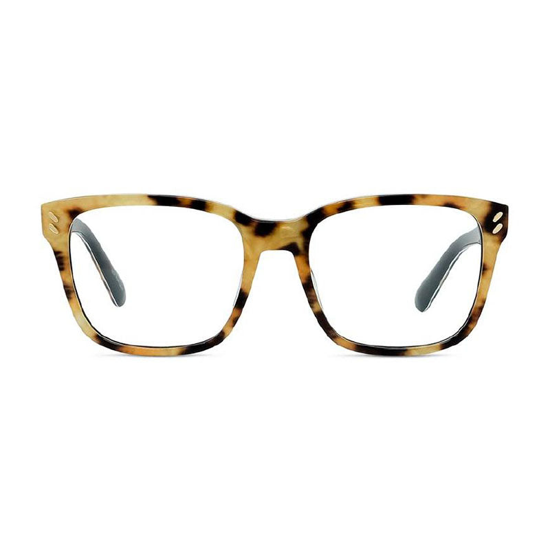 Stella McCartney Eyeglasses Square Full Rim, Light Havana Frame and Clear Demo Lenses Lens SC50001I099