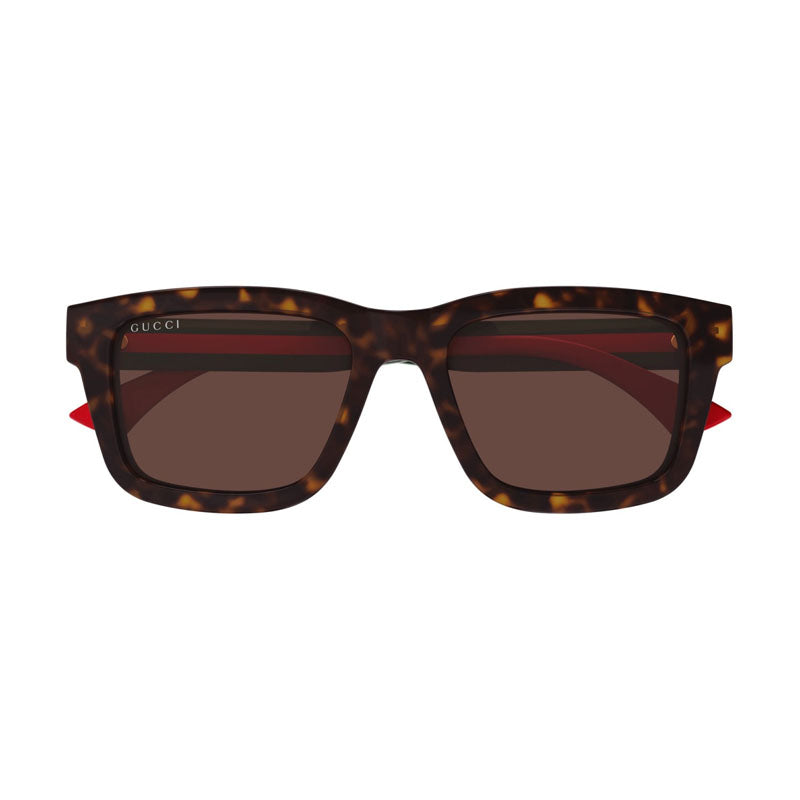 Gucci Sunglasses Square Full Rim, Havana Frame and Brown Lens GG1869S002