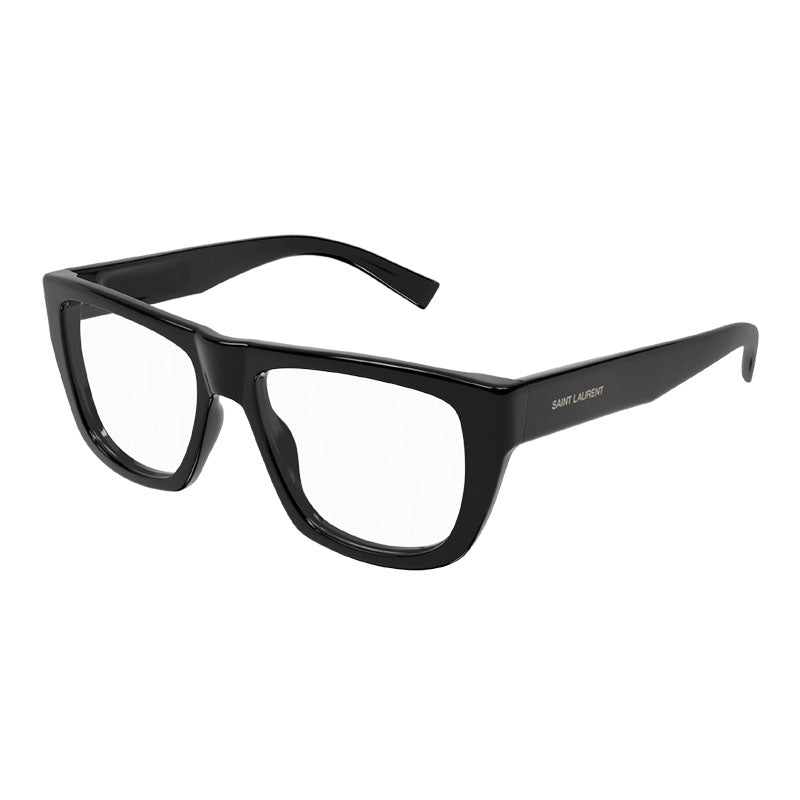Saint Laurent Eyeglasses Square Full Rim, Black Frame and Clear Demo Lenses Lens SL714001