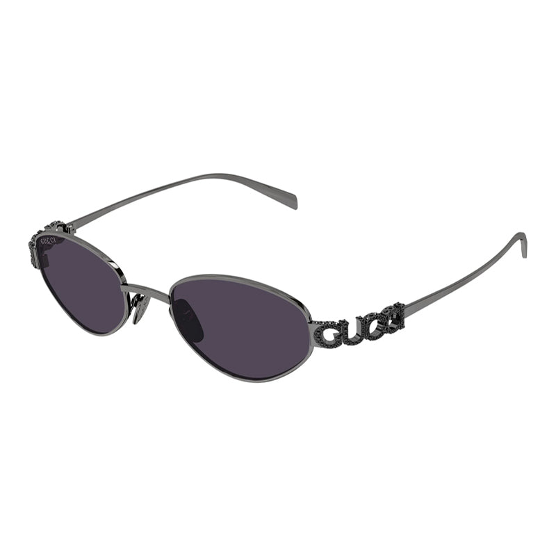 Gucci Sunglasses Cat Eye Full Rim, Ruthenium Frame and Violet Lens GG1935S002