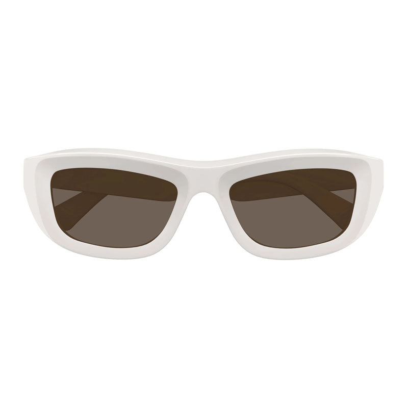 Bottega Veneta Sunglasses Square Full Rim, Ivory Frame and Brown Lens BV1326S004