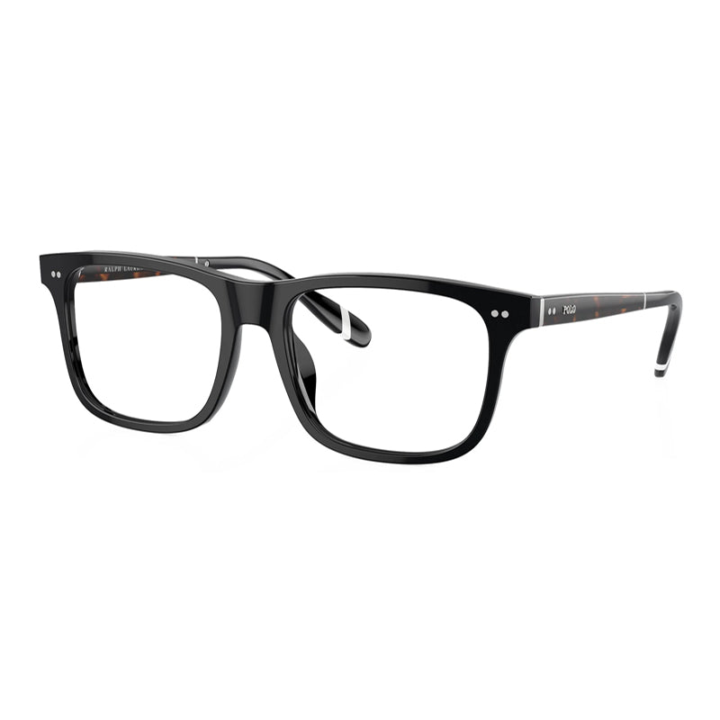 Polo Ralph Lauren Eyeglasses Rectangle Full Rim, Shiny Black Frame and Clear Demo Lenses Lens PH2270U5001