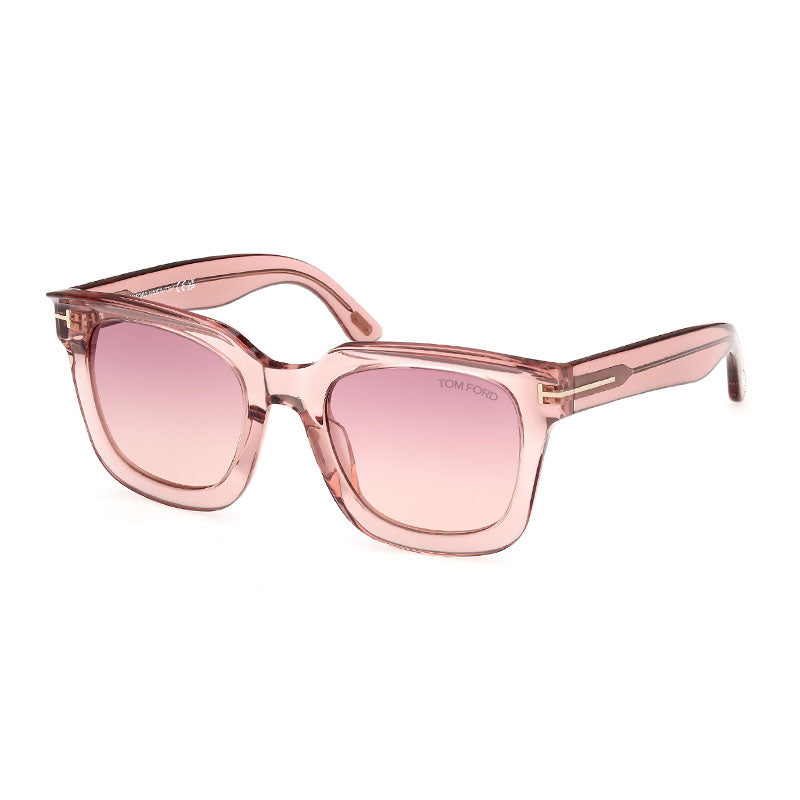 Tom Ford Sunglasses Square Full Rim, Shiny Pink Frame and Violet Gradient Mirror Lens FT111572Z