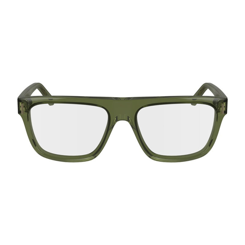 Ferragamo Salvatore Ferragamo Eyeglasses Square Full Rim, Transparent Khaki Frame and Clear Demo Lens Lens SF2997320