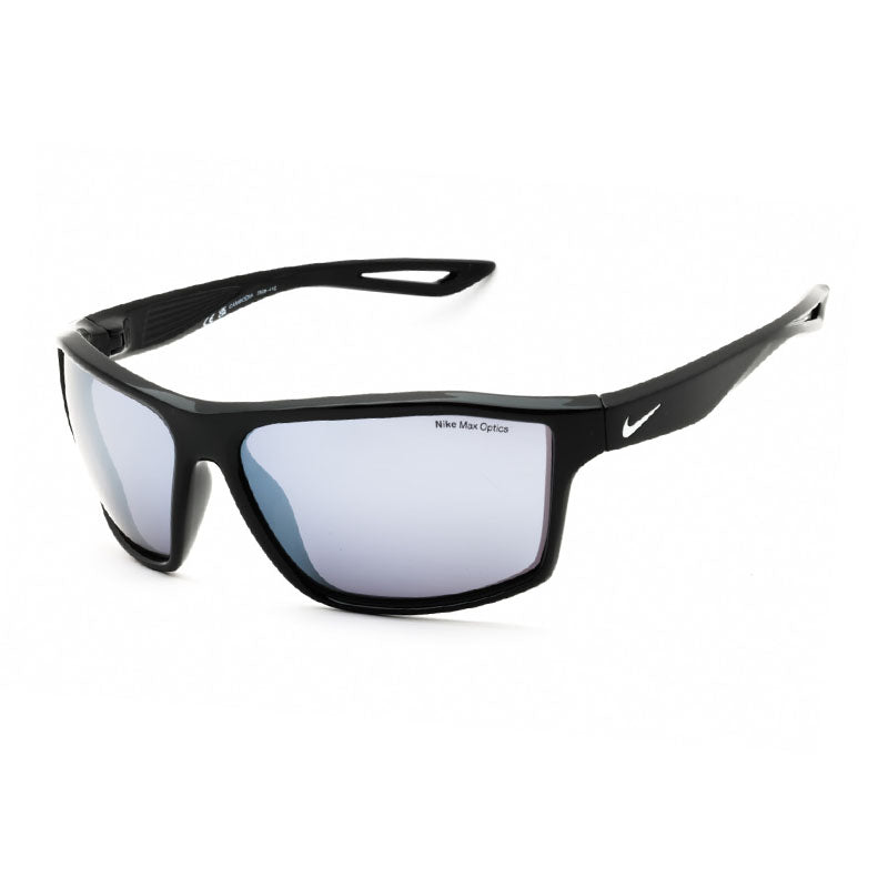 Nike Sunglasses Rectangle Full Rim, Black/Grey Frame and Silver Flash Lens NIKELEGENDNIU3295X010