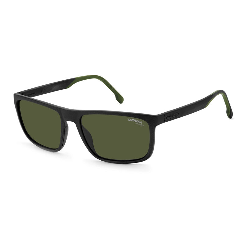 Carrera Sunglasses Rectangle Full Rim, Black/Green Frame and Green Polarized Lens CARRERA8047/S07ZJUC