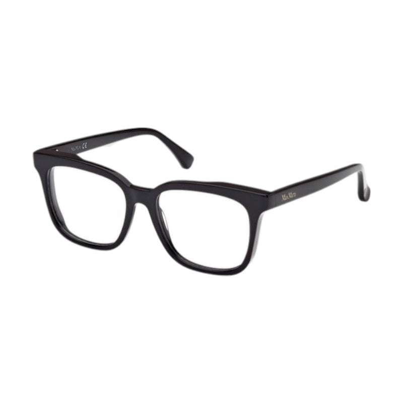 Max Mara Eyeglasses Square Full Rim, Shiny Black Frame and Clear Demo Lens Lens MM5095001