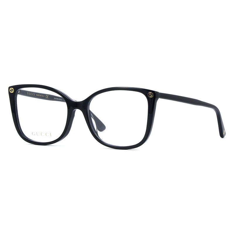 Gucci Eyeglasses Cat Eye Full Rim, Black Frame and Clear Demo Lenses Lens GG0026O001