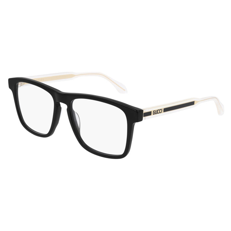 Gucci Eyeglasses Square Full Rim, Shiny Black Frame and Clear Demo Lenses Lens GG0561ON001