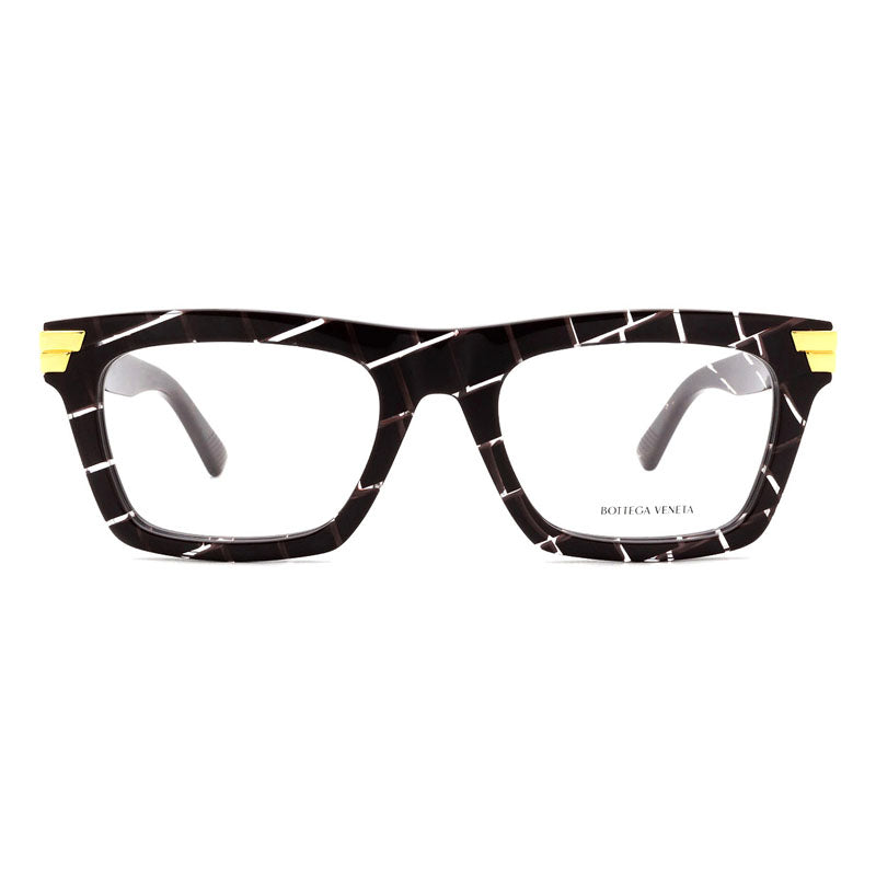 Bottega Veneta Eyeglasses Rectangle Full Rim, Burgundy/Transparent Frame and Clear Demo Lenses Lens BV1059O003