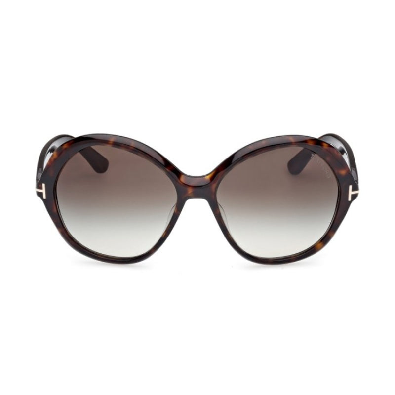 Tom Ford Sunglasses Geometric Full Rim, Dark Havana Frame and Smoke Gradient Lens FT128252B