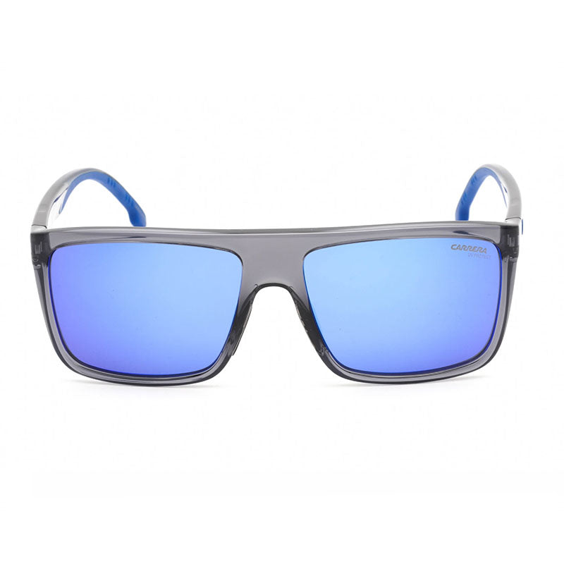 Carrera Sunglasses Rectangle Full Rim, Grey Frame and Grey with Blue Mirror Lens CARRERA8055/S0KB7Z0