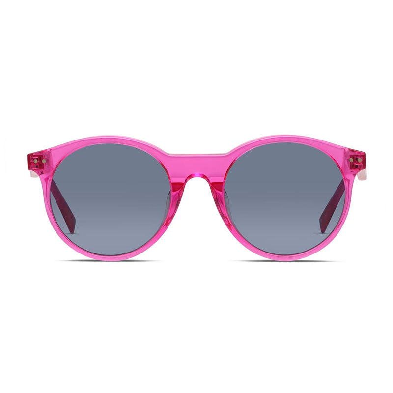 Celine Sunglasses Round Full Rim, Transparent Fuchsia Frame and Grey Lens CL40010U75V