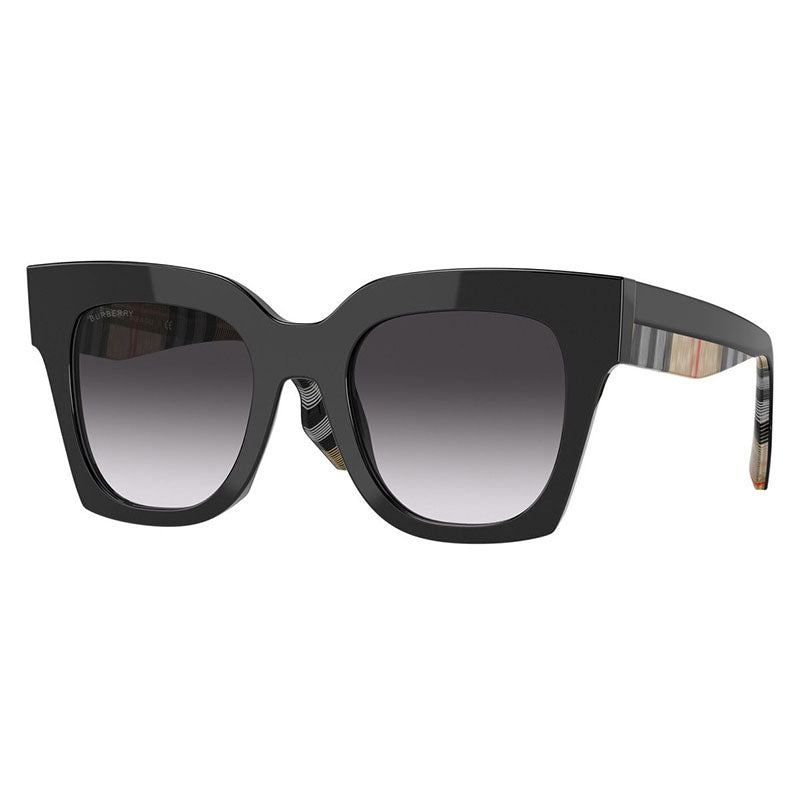 Burberry Sunglasses Square Full Rim, Black Frame and Grey Gradient Lens BE436439428G