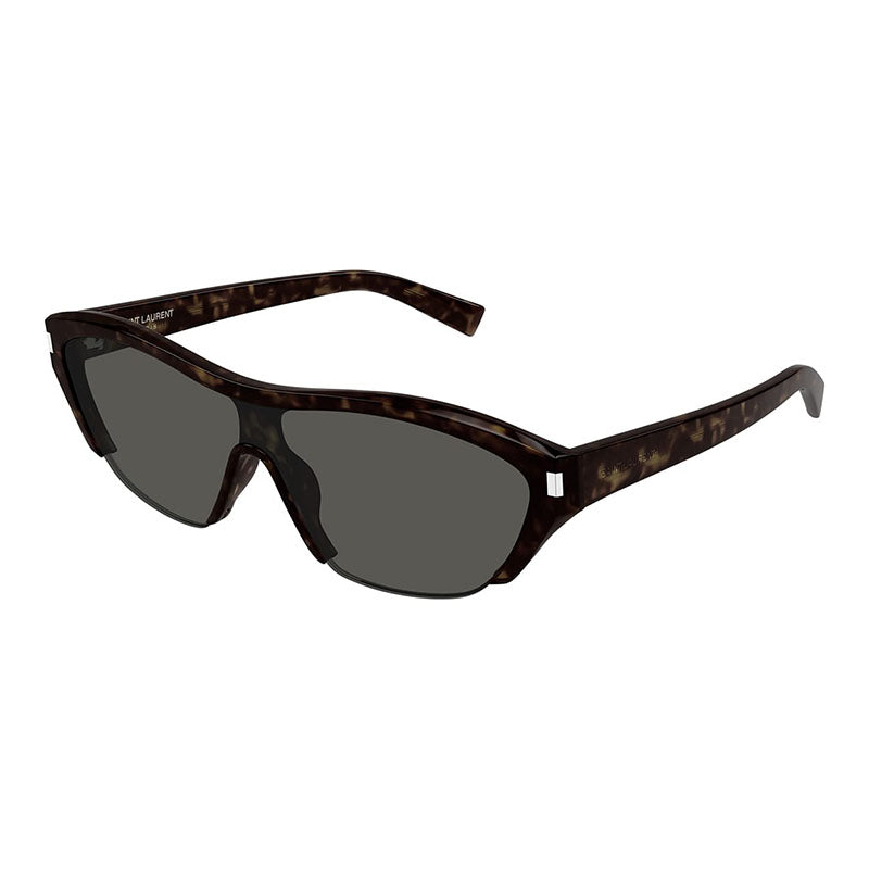 Saint Laurent Sunglasses Shield Full Rim, Dark Havana Frame and Grey Lens SL704002