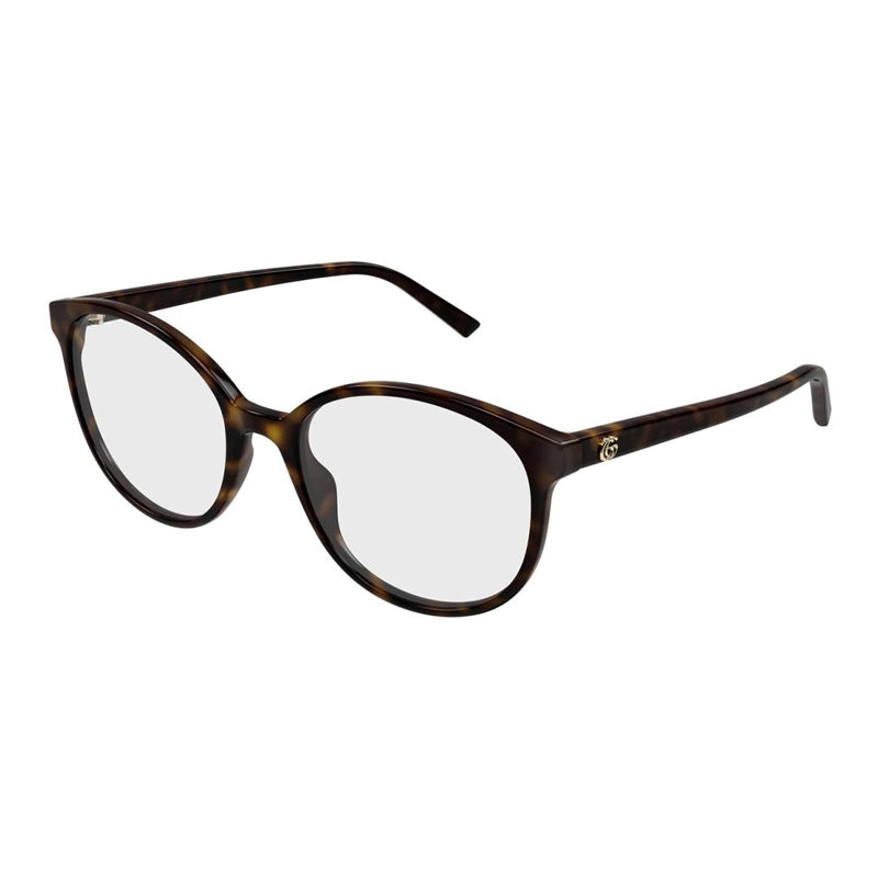 Gucci Eyeglasses Square Full Rim, Havana Frame and Clear Demo Lenses Lens GG1996O002