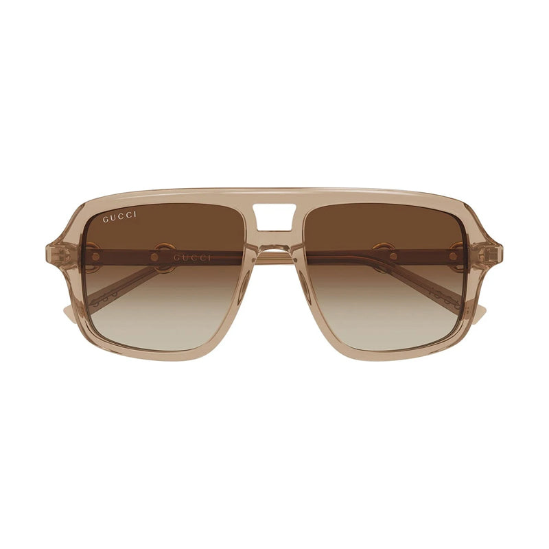 Gucci Sunglasses Square Full Rim, Shiny Brown Frame and Brown Gradient Lens GG2052S010