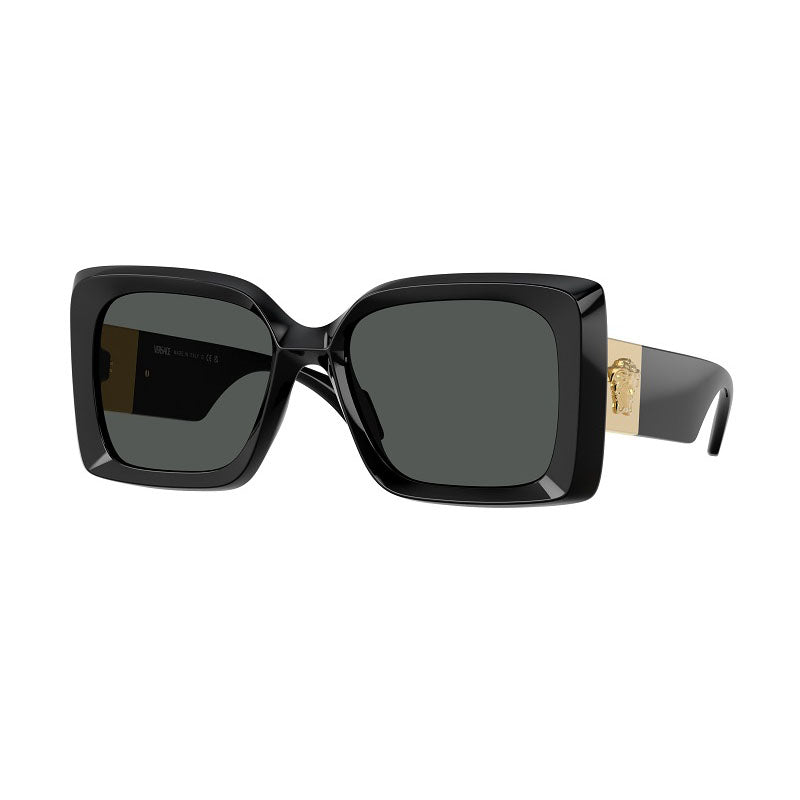 Versace Sunglasses Square Full Rim, Black Frame and Dark Grey Lens VE4467UGB1/87